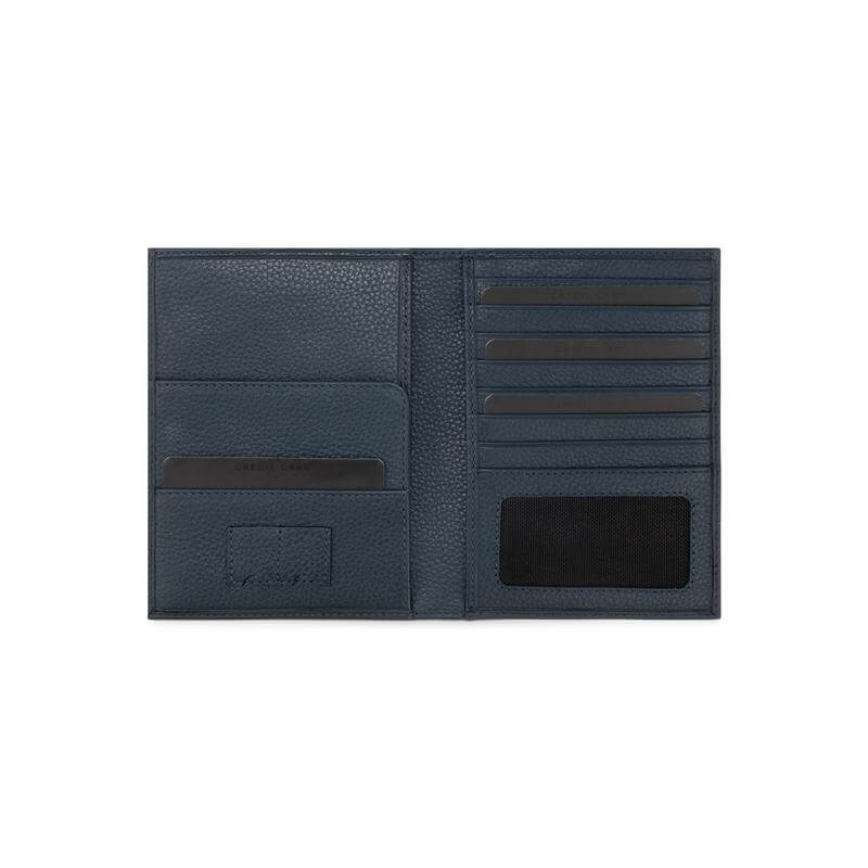 CROSS Soft Grain Leather 9CC Passport Travel Wallet - Navy Blue