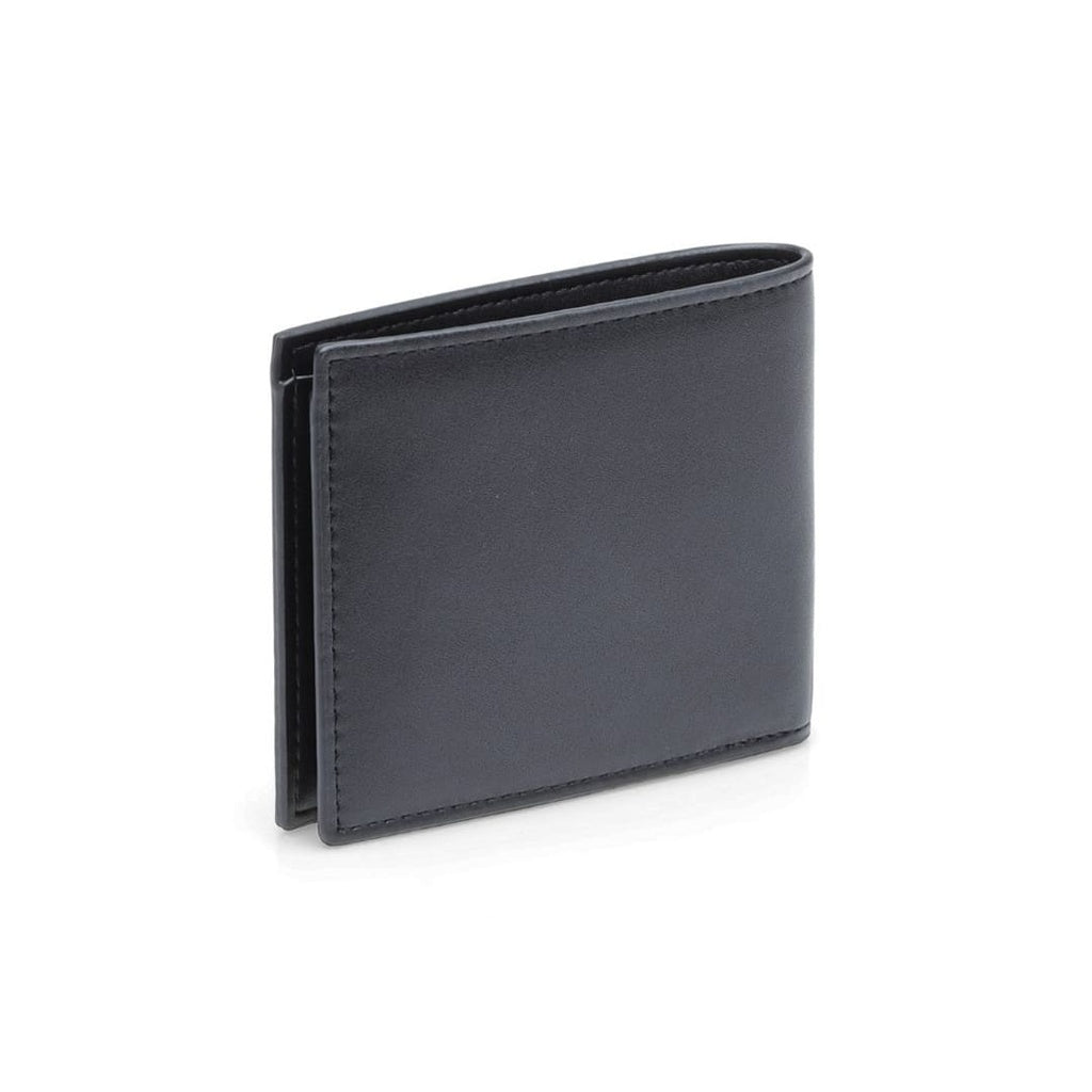 KEMI - Men's Compact Bifold PU Wallet - Black