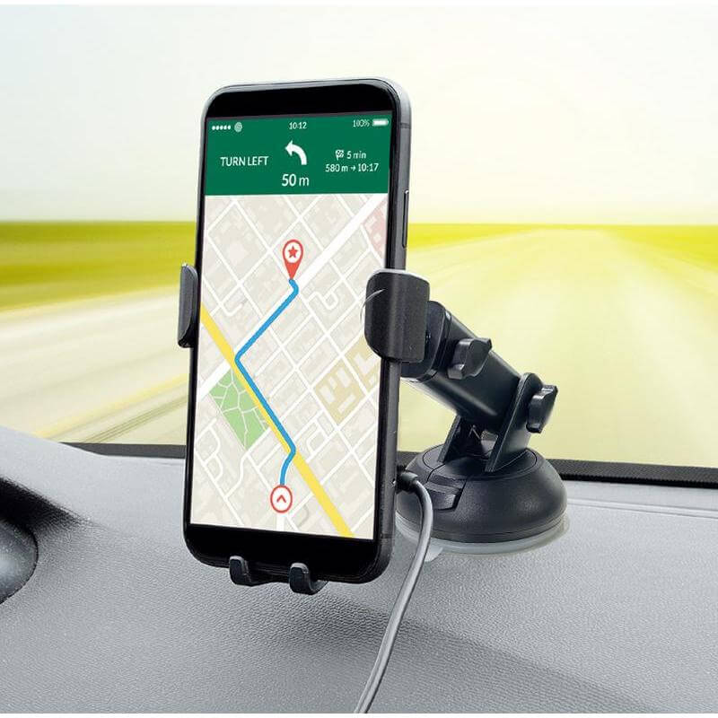 SKROSS Car Phone Holder & Wireless Charger - Black