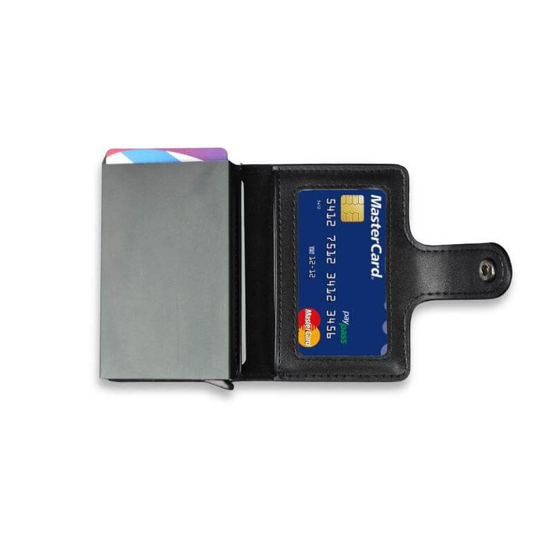 REINE - Set of RFID Card Holder, Key Chain and Pen - Black
