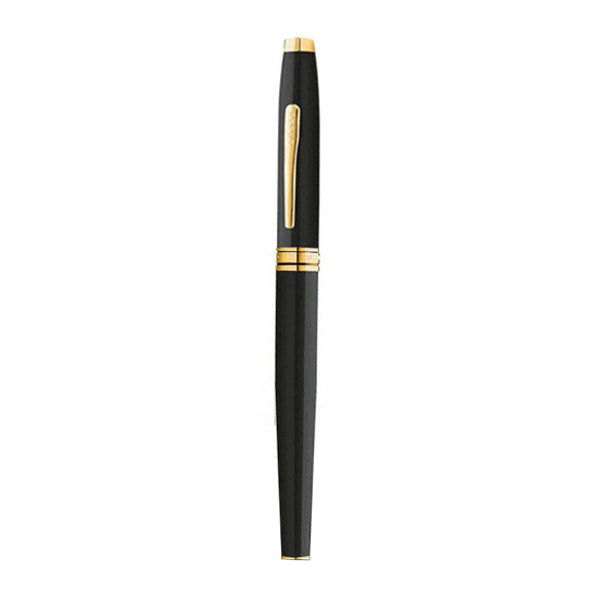 Coventry Classic Black Lacquer with Gold Tone Appointments Rollerball Pen (Blue Ink)