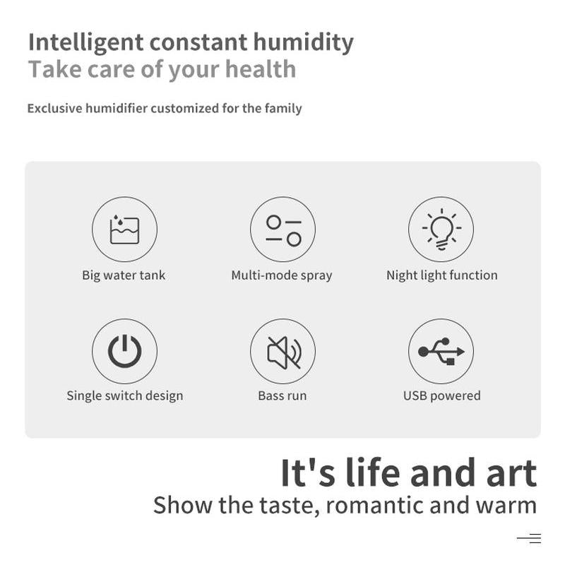 Portable Humidifier X with Light - White