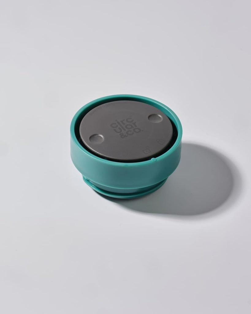 Circular Cup 8oz Chalk & Aquamarine Green