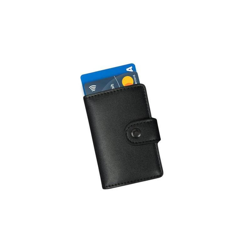 REINE - Set of RFID Card Holder, Key Chain and Pen - Black