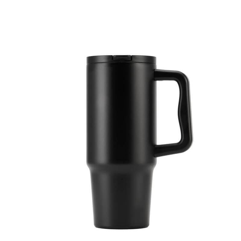 BERN 2.0 - Hans Larsen Recycled Stainless Steel Tumbler with Straw Lid - Black