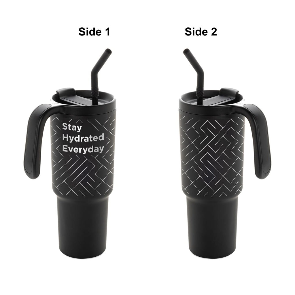 FORZA 360 - Hans Larsen Recycled Stainless Steel/PP Tumbler with 360 Branding - Black