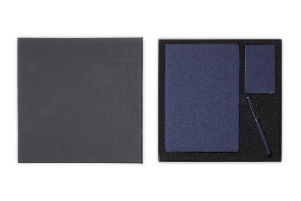TESSIN - CHANGE ZERO Sustainable Gift Set with Refillable Notebook, Pen & Cardholder - Navy