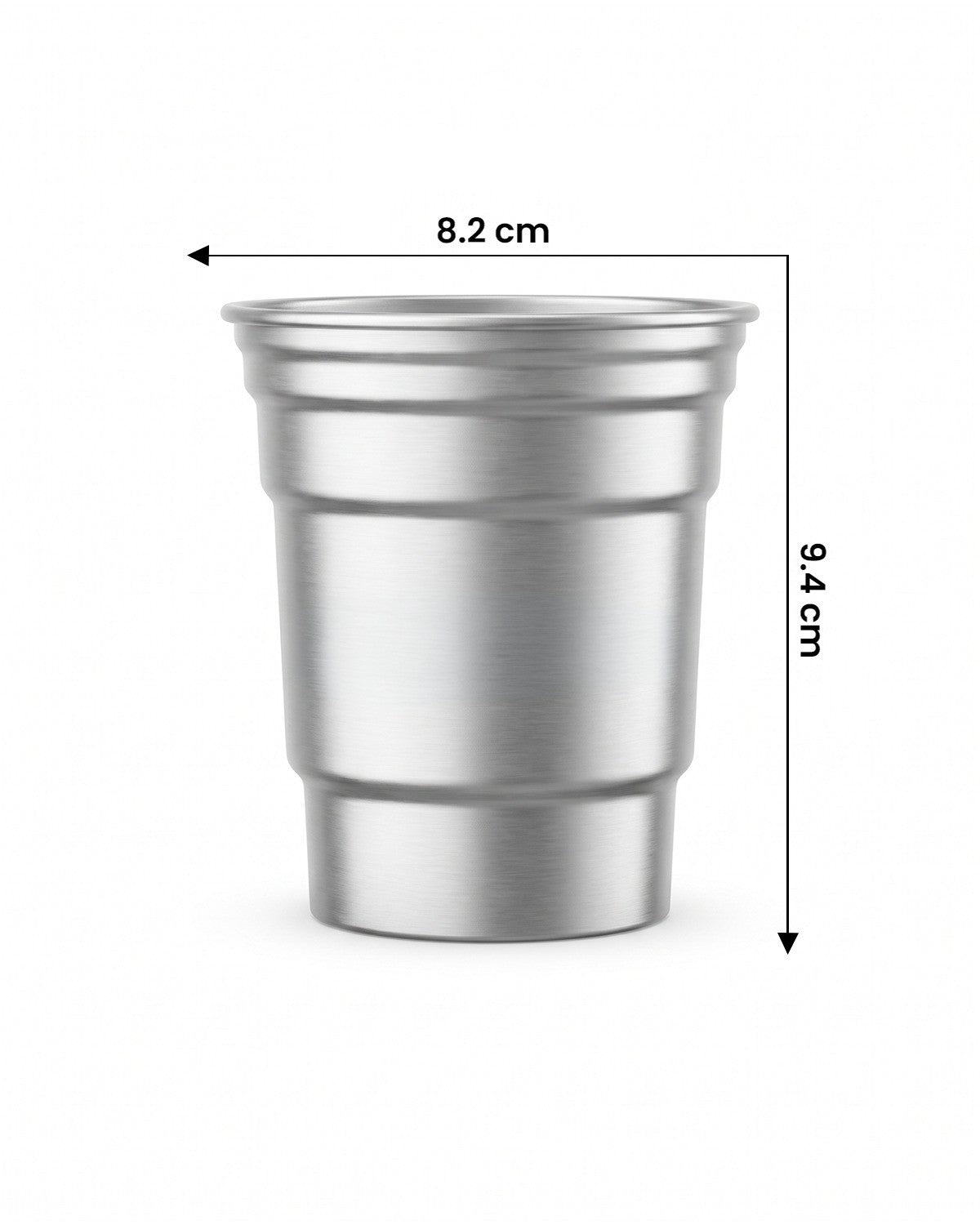 12 oz aluminium cup dimensions: 8.2 cm wide, 9.4 cm tall — MaxPrint Dubai