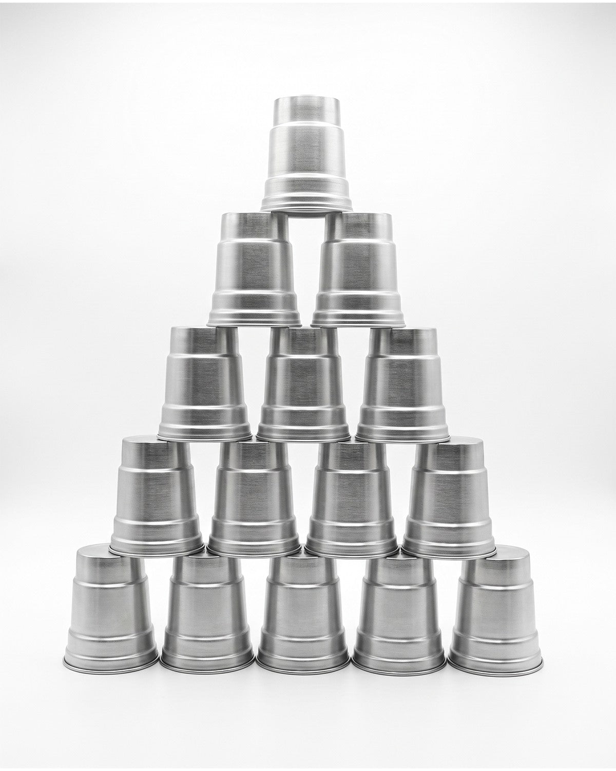 Stack of 12 oz aluminium party cups for events — MaxPrint Dubai