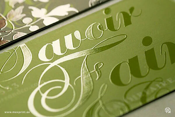 100 Business Cards, Matt Lamination, 3D Spot UV - Digital Printing