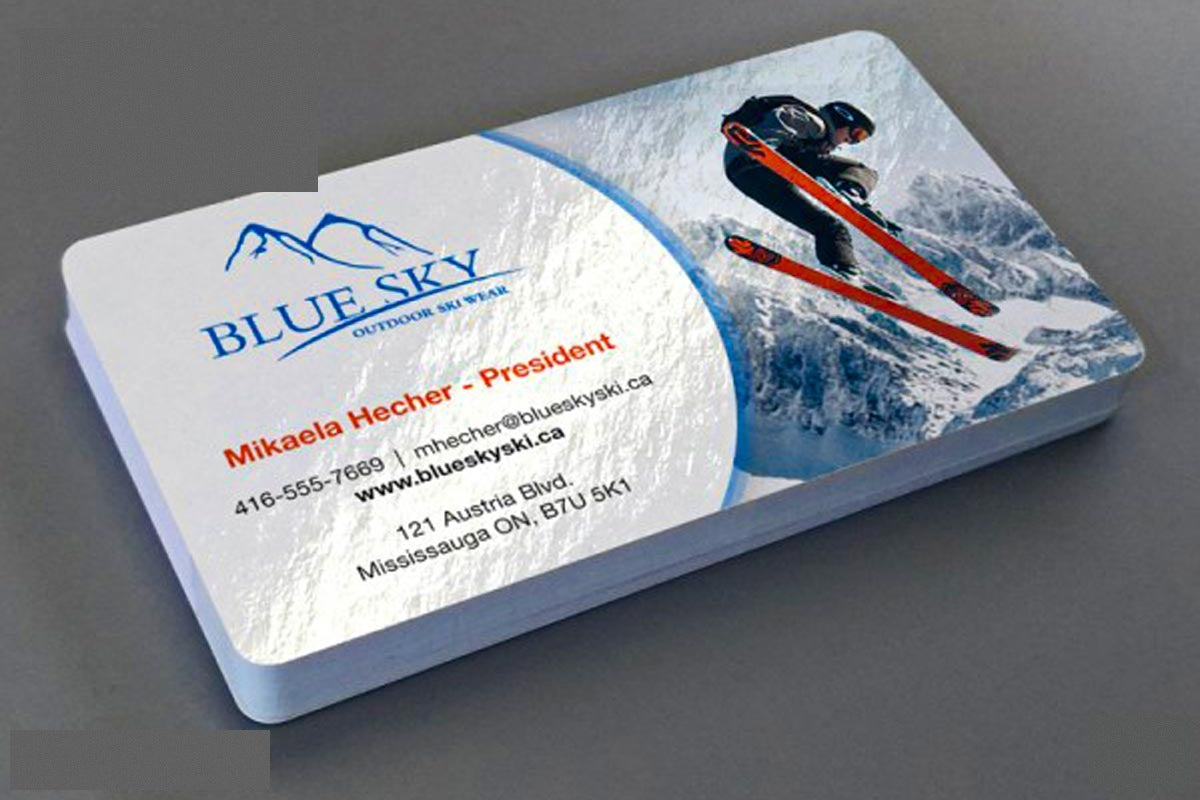 1000 business cards, rounded corner, PET glossy laminated 760 mic, printed in Dubai