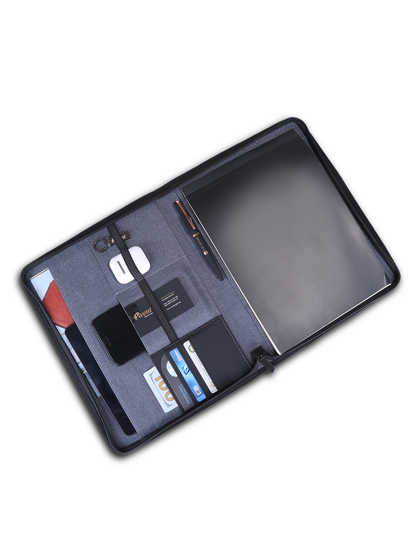 Business Folder — A4 Linen Folder with Pen Loop