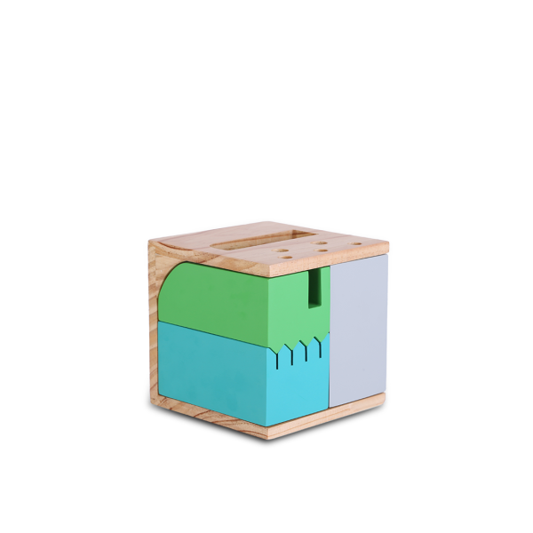 E-Cube — Eco-Friendly Bamboo Desktop Organizer