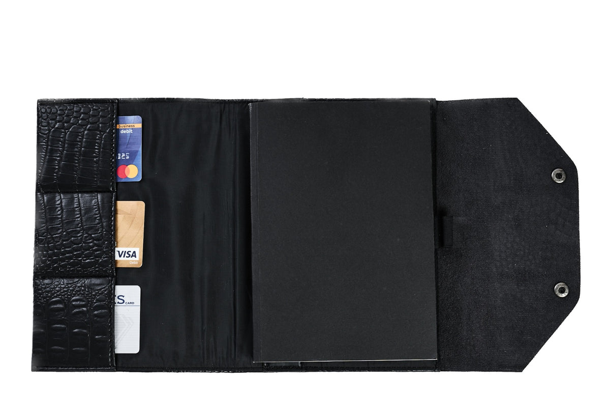 A5 Croconote — Elegant Crocodile Leatherette A5 Notebook Organizer