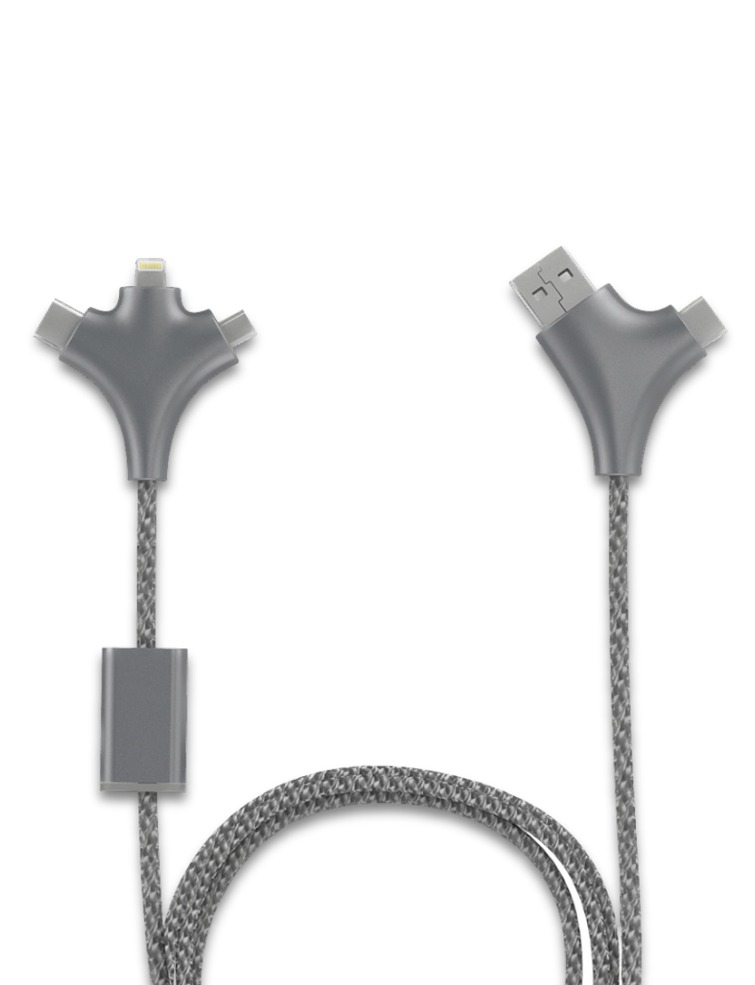 W Cable — Versatile 3-in-1 Fabric Charging Cable