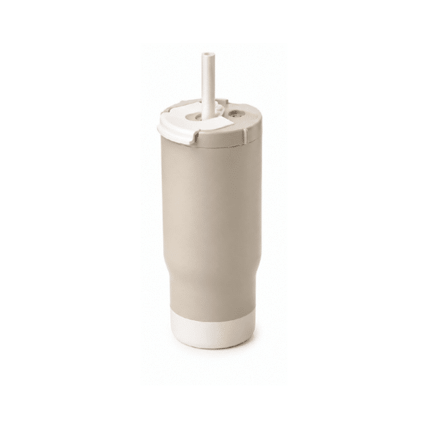 Sipora — 600ml Steel Straw Coffee Mug with Non-Slip Grip