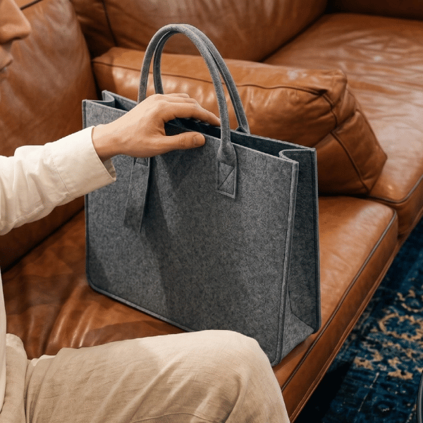 Felty Bag Grey — Premium 3mm Felt Tote with Structured Design