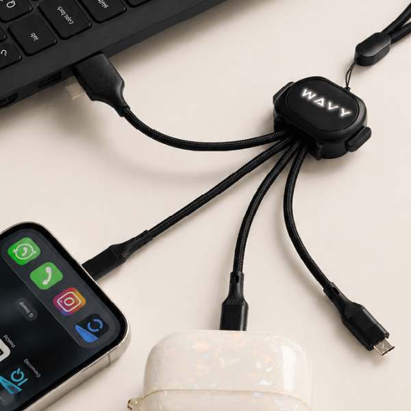 Pixi Cable with NFC — 5-in-1 Fast Charging Cable with Smart NFC Sharing