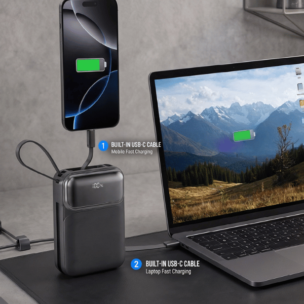 Power-Max — 20000mAh 45W Fast Charging Power Bank with Display
