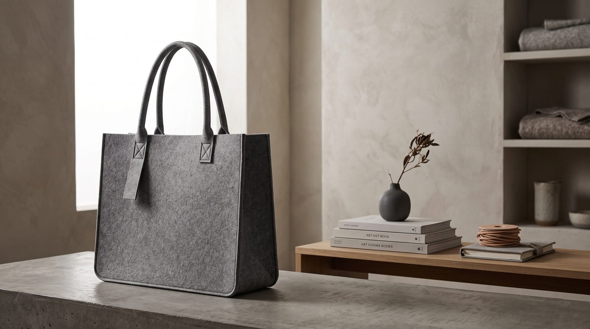Felty Bag Grey — Premium 3mm Felt Tote with Structured Design