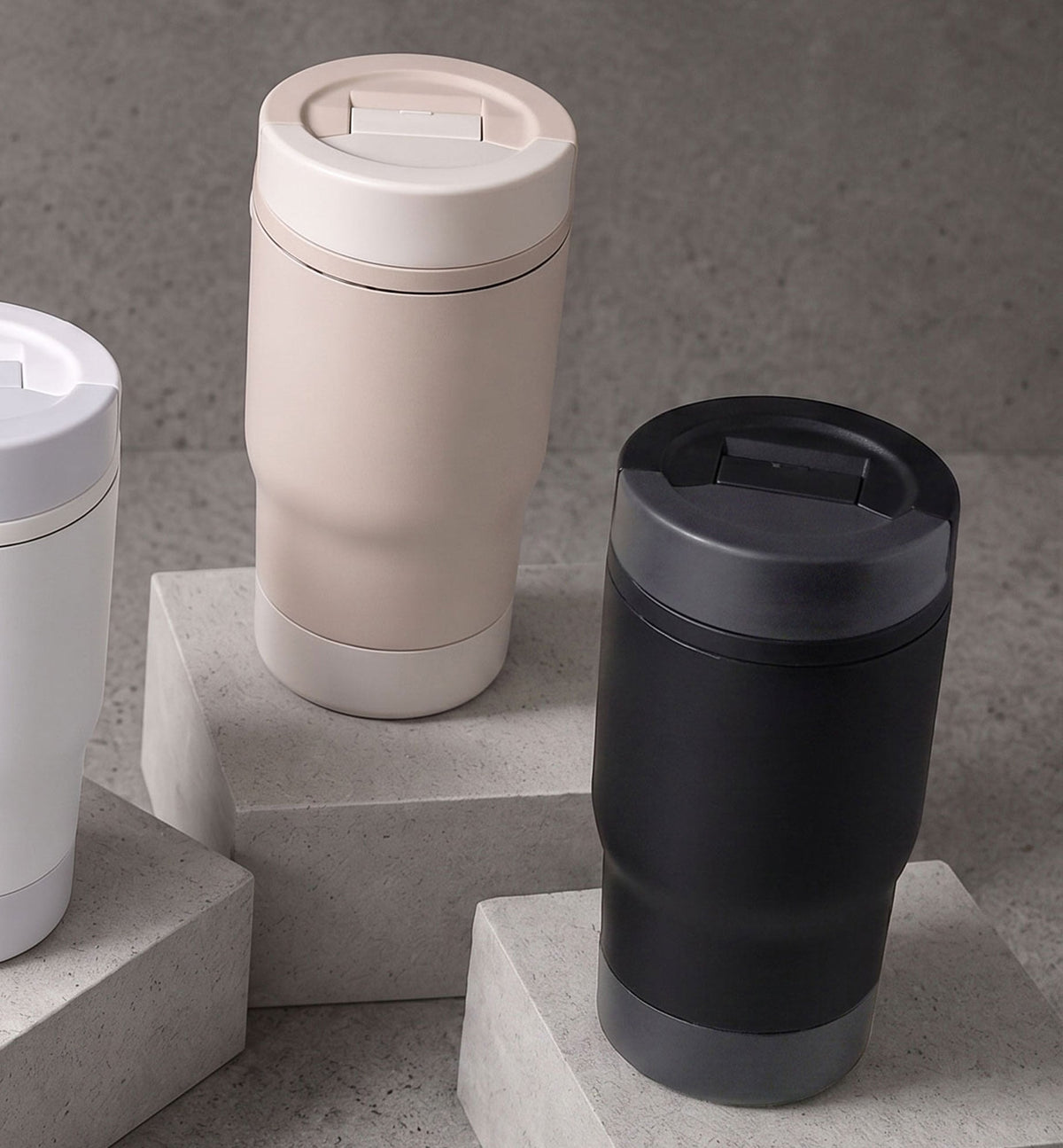 Misk — 420ml Leakproof Travel Coffee Mug, 304 Stainless Steel Interior, Pull-Flip Lid
