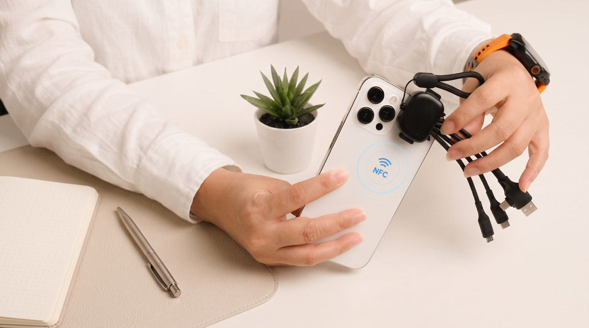 Pixi Cable with NFC — 5-in-1 Fast Charging Cable with Smart NFC Sharing