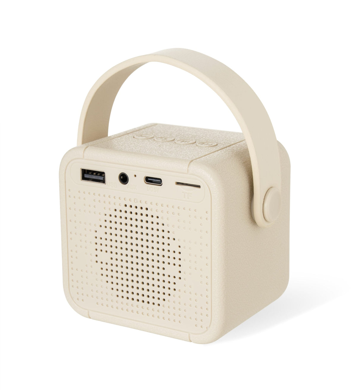 Charm Beige — Portable Bluetooth 5.4 Speaker with Carry Handle