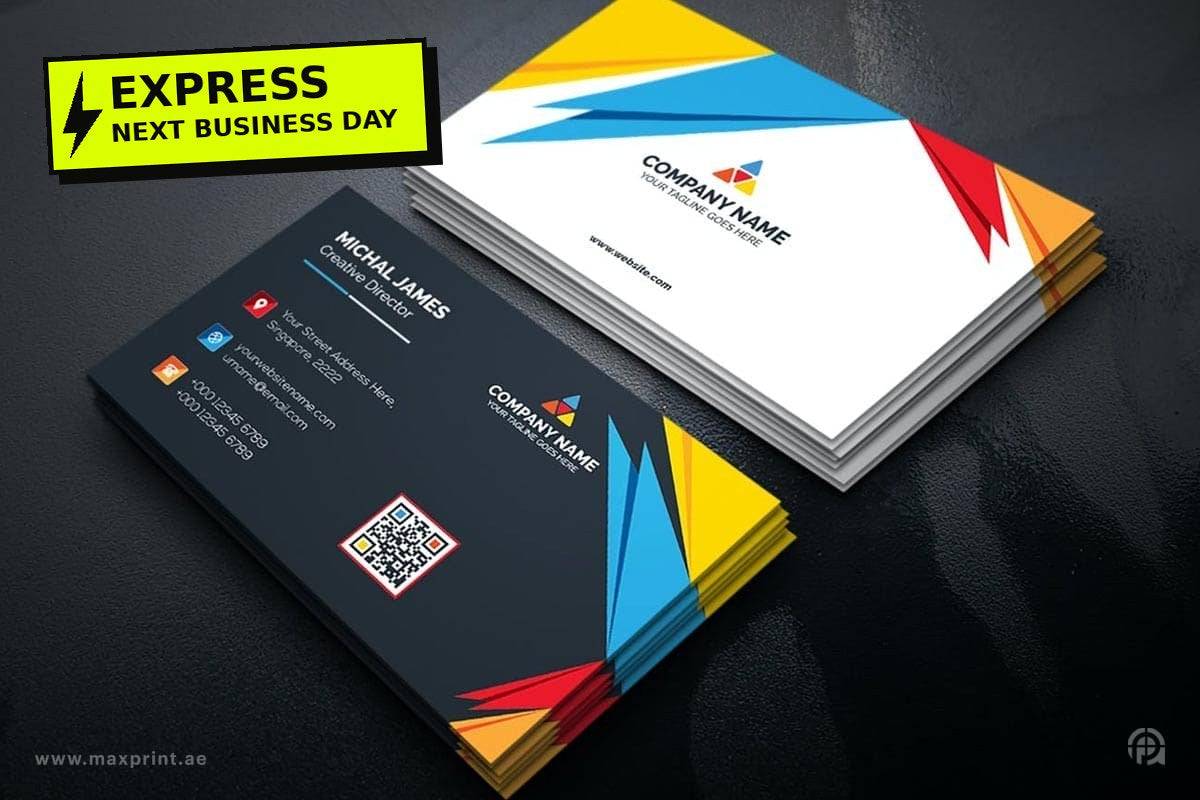 Express business cards Dubai - next business day printing - MaxPrint