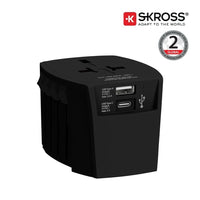 SKROSS World Travel Adapter MUV USB (AC) - USB & Type C ports - Black