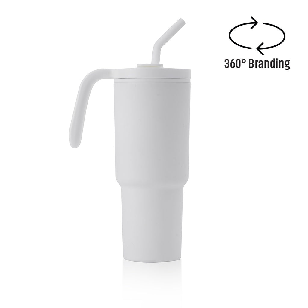 FORZA 360 - Hans Larsen Recycled Stainless Steel/PP Tumbler with 360 Branding - White