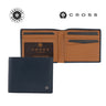 CROSS Soft Grain Leather Two-Tone 8CC Bifold Wallet - Blue/Mocha