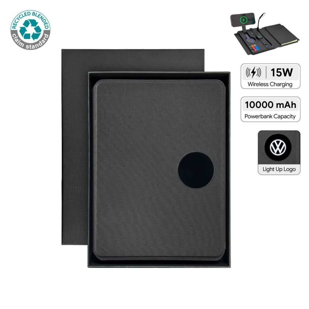 Solais — Santhome Recycled 10000 mAh Power Bank and 15W Magsafe Smart A5 Organizer - Black