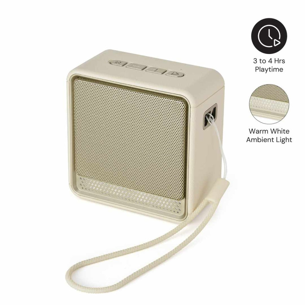 Felix @memorii portable wireless speaker in beige and gold