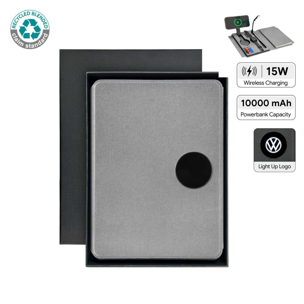 Solais — Santhome Recycled 10000 mAh Power Bank with 15W Magsafe Smart A5 Organizer - Grey