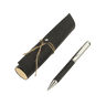 KORU - eco-neutral Metal Pen with Recycled Leather Barrel - Black