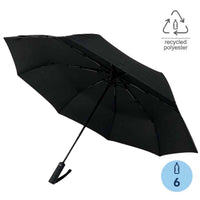 URBINO - Santhome مظلة RPET أوتوماتيكية الفتح 23" مع حماية UV بمعامل SPF50 - أسود