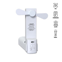 ZEPHYR - @memorii 4-in-1 Fan Powerbank, Safety Alarm & Torch - White