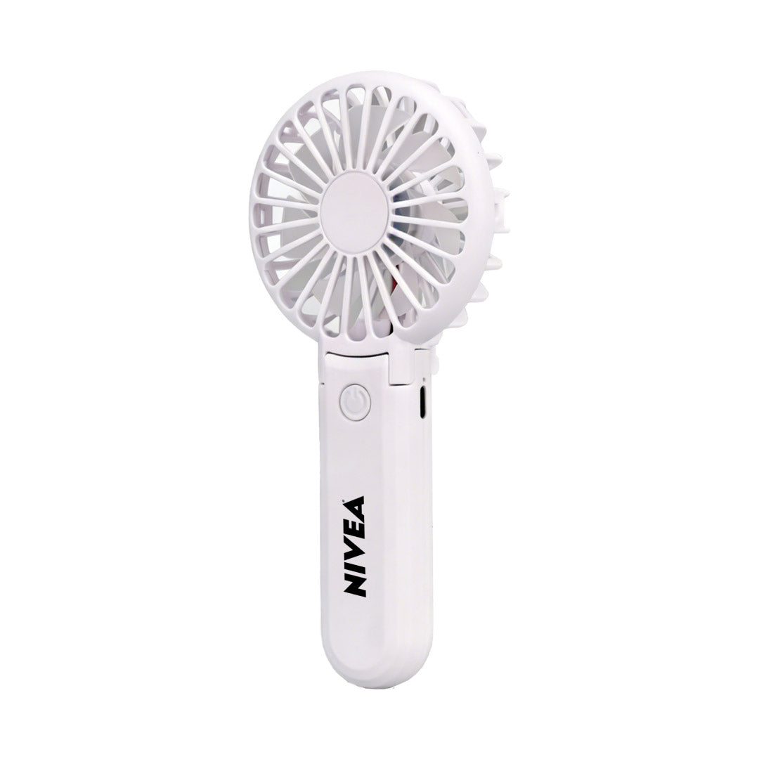 ROTO - Rechargeable Handheld Fan with Foldable Desk Stand - White
