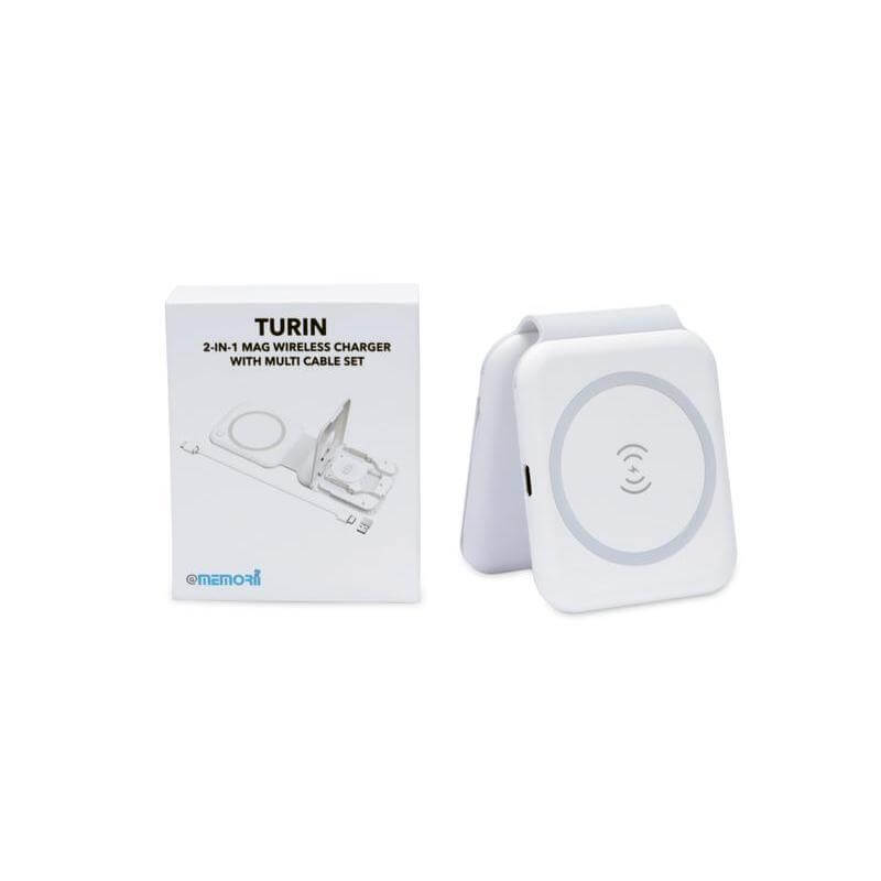 TURIN - @memorii Foldable Wireless Charger and Multicable Set - White — view 10 — MaxPrint Dubai