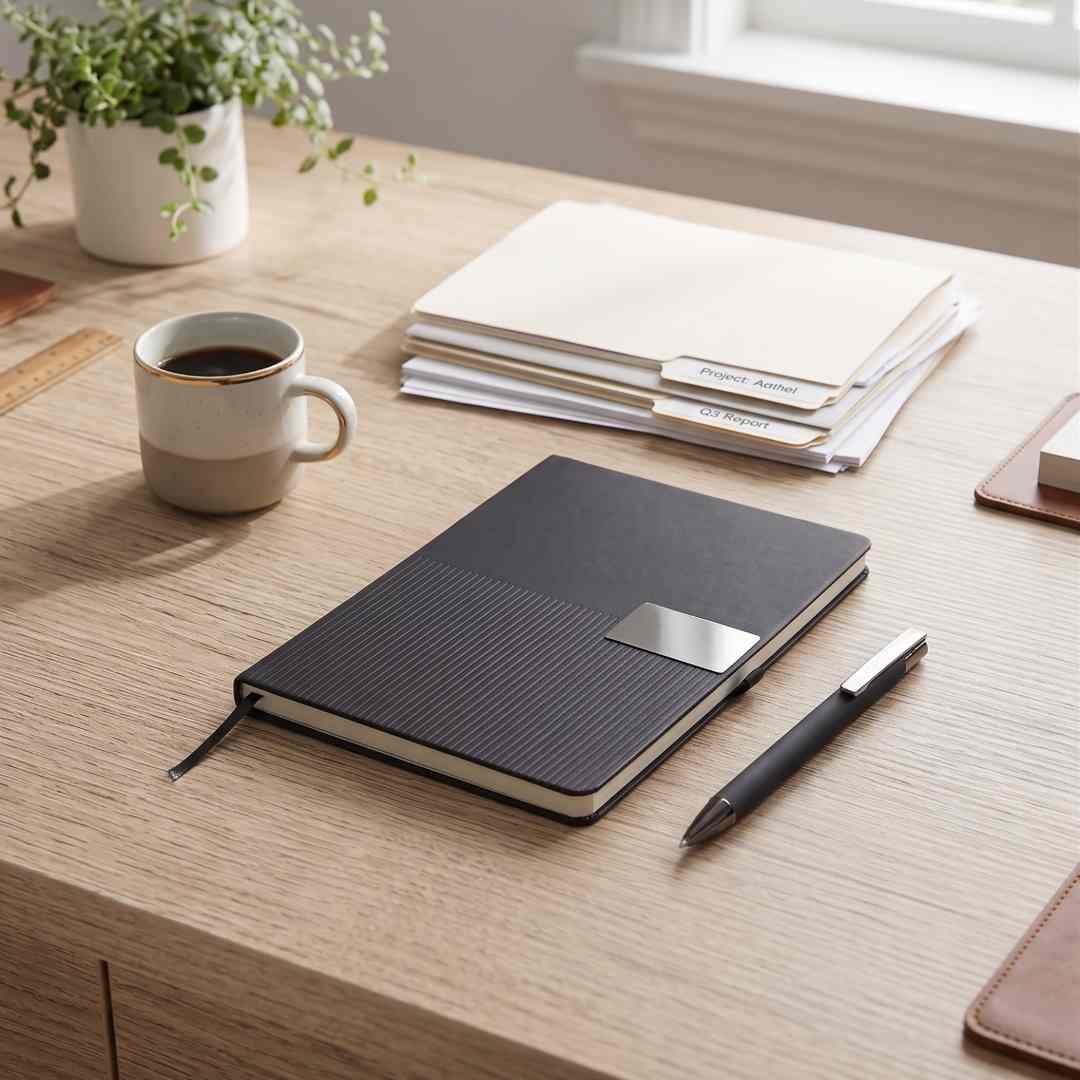 Ripple Set — Giftology Set of Notebook and Pen (Black)