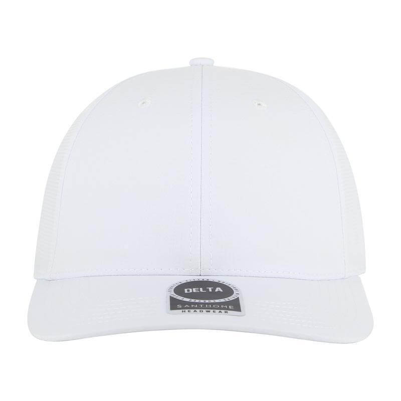 DELTA - Santhome® DryNCool® Performance Stretch-Fitted Cap - White — view 3 — MaxPrint Dubai