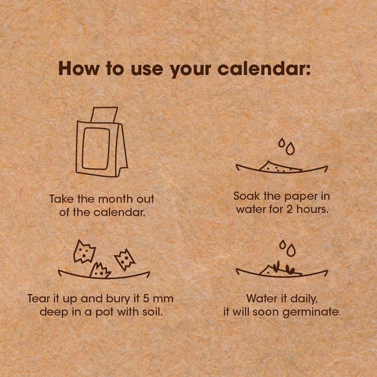eco-neutral® Plantable Calendar with 12 Sheets Seed Paper — view 4 — MaxPrint Dubai