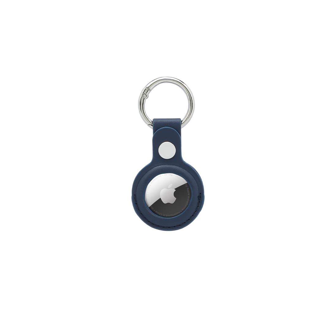 LEEVI - Santhome® PU Keychain with Santhome Tag pocket - Navy Blue — view 4 — MaxPrint Dubai