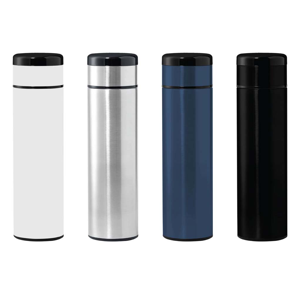 KOVEL - Giftology Double Walled Insulated Flask with Temperature Lid - Silver — view 3 — MaxPrint Dubai