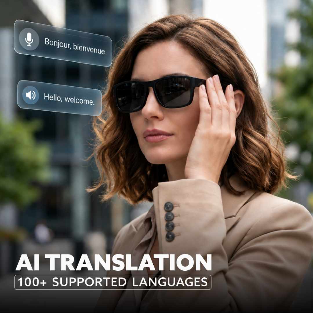 @memorii AI translation smart glass in black