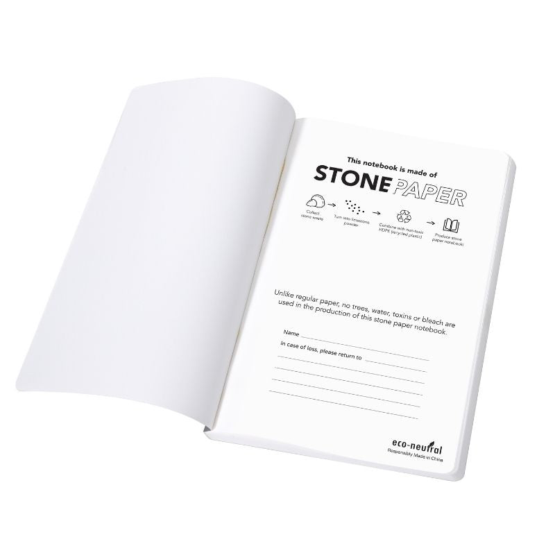 NEYA - eco-neutral Stone Paper Tree-Free Notebook - White — view 3 — MaxPrint Dubai