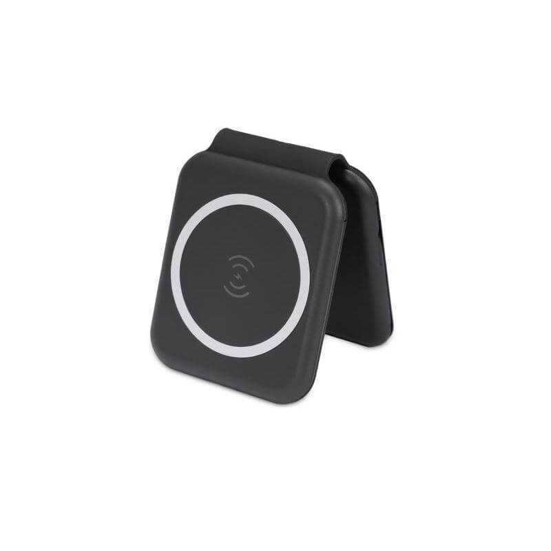 TURIN - @memorii Foldable 2-in-1 Wireless Charger and Multicable Set - Black — view 3 — MaxPrint Dubai