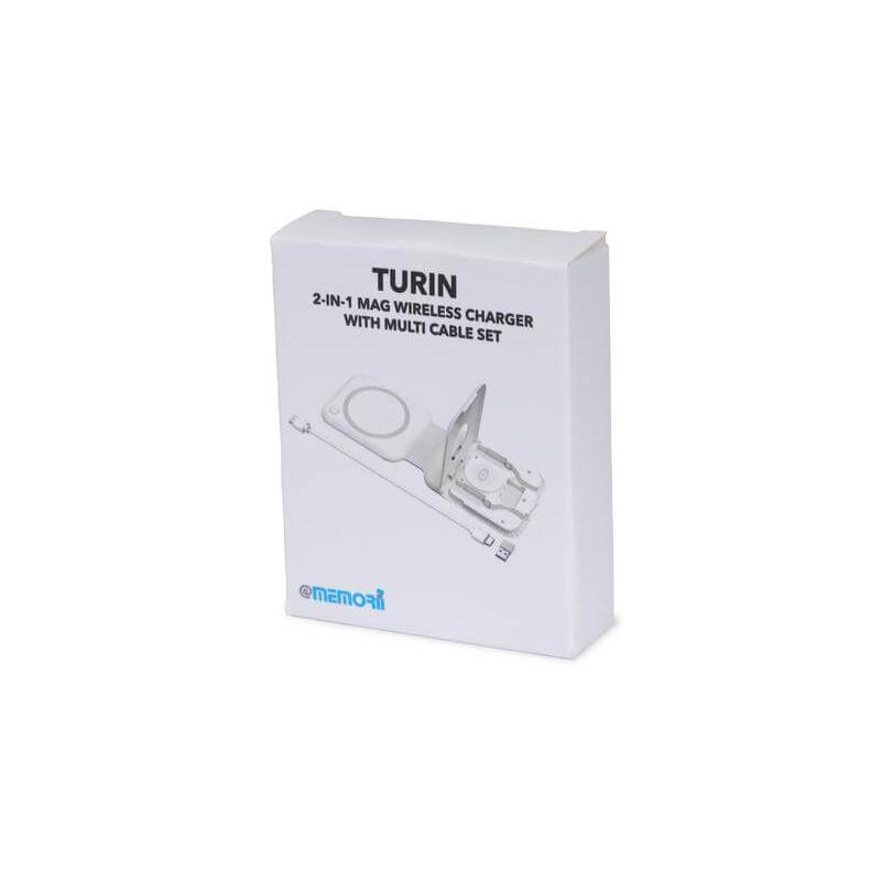 TURIN - @memorii Foldable Wireless Charger and Multicable Set - White — view 4 — MaxPrint Dubai