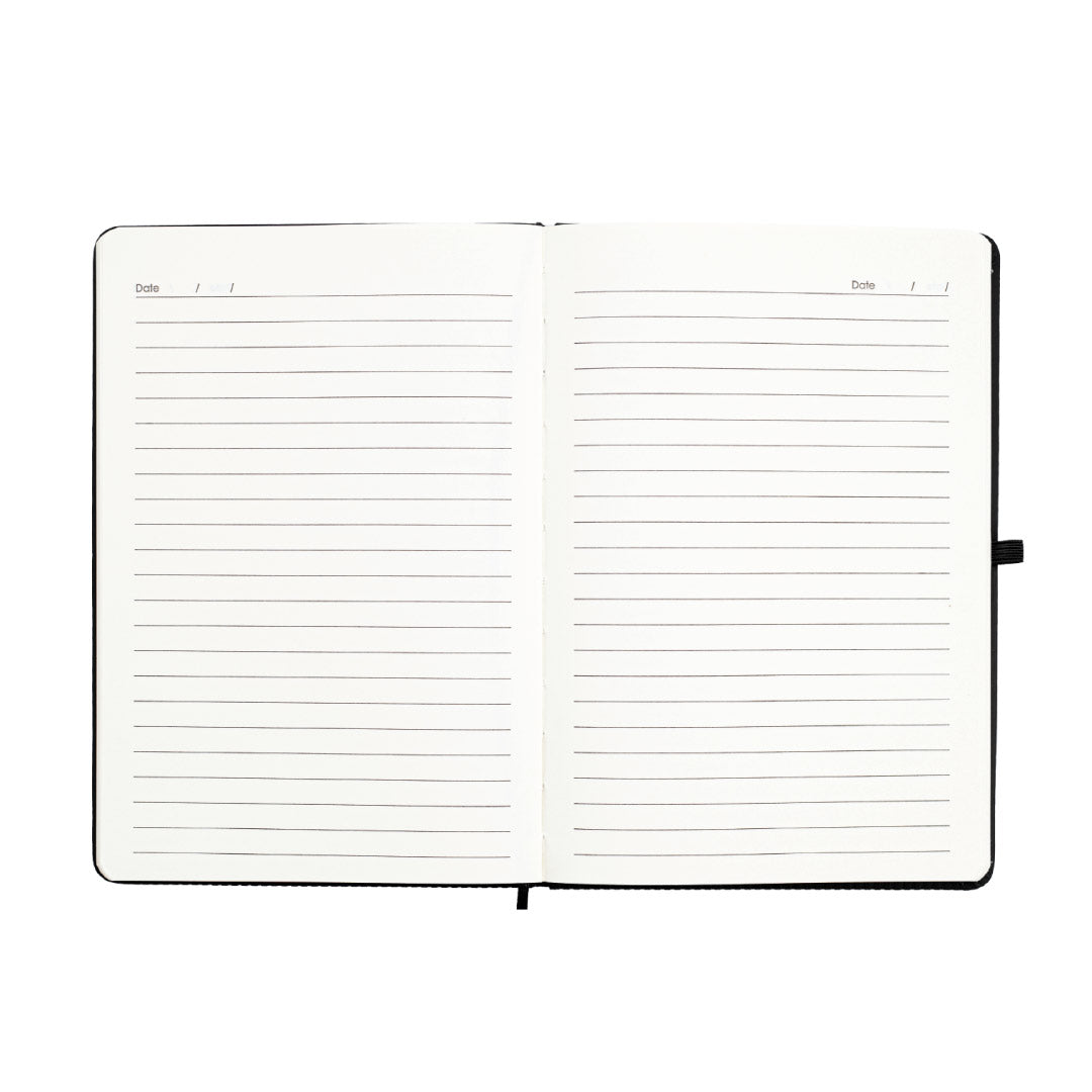Ripple — Giftology A5 Hard Cover Notebook with Metal Plate, Black
