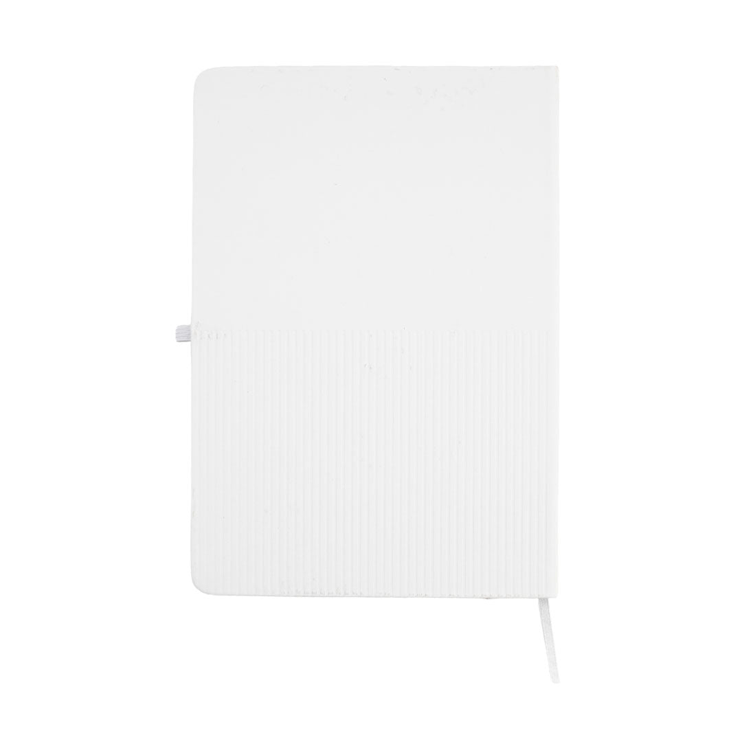 Ripple — Giftology A5 Hard Cover Notebook with Metal Plate, White
